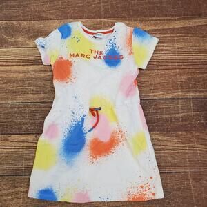 The Marc Jacobs Kids White Logo Spray Paint Splatter Dress sz 8 or 3